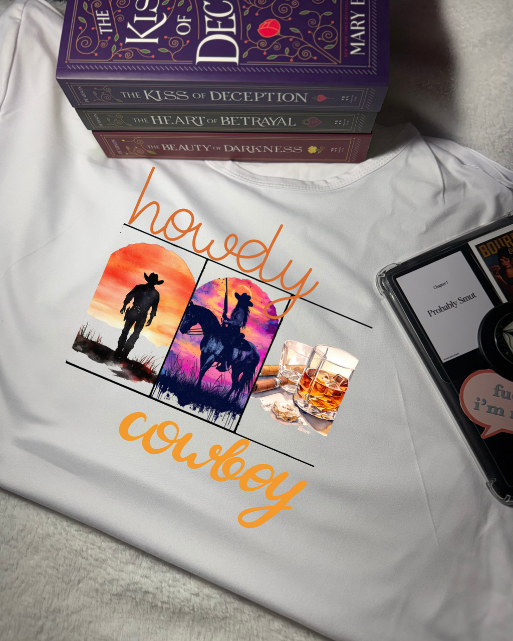 Women Short Sleeve - T Shirt - Original - Howdy Cowboy