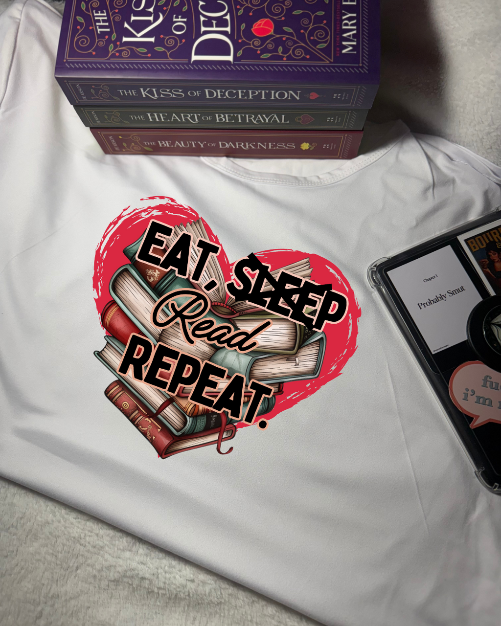 Women Short Sleeve - T Shirt - Original - Eat Sleep Read Repeat