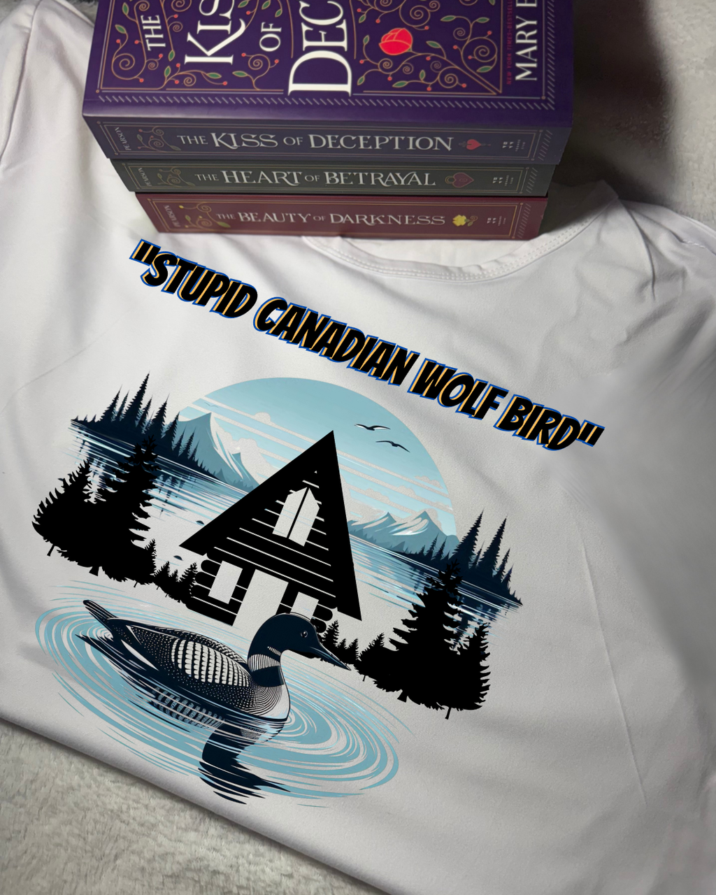 Women Short Sleeve - T Shirt - Original - Stupid Canadian Wolf Bird