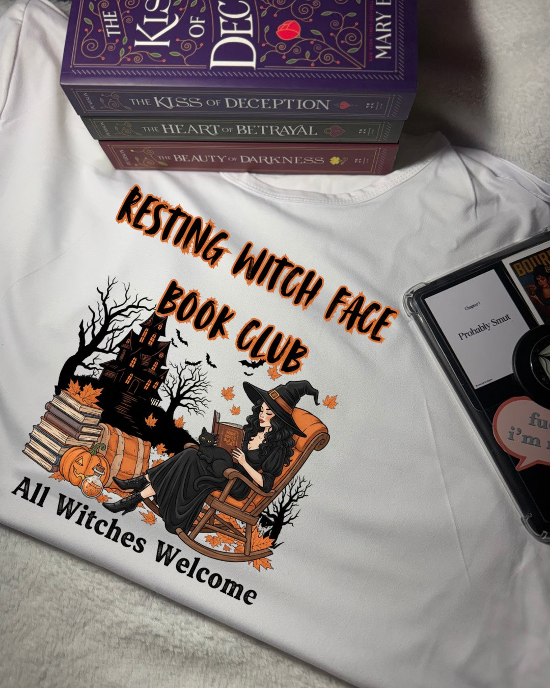 Women Short Sleeve - T Shirt - Original - Resting Witch Face Book Club